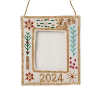 Embroidered Fabric Picture Frame Christmas Tree Ornament - Wondershop™