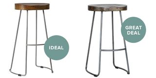 bar stool with rustic wood and metal