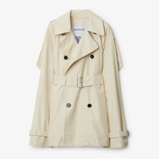Silk short trench coat