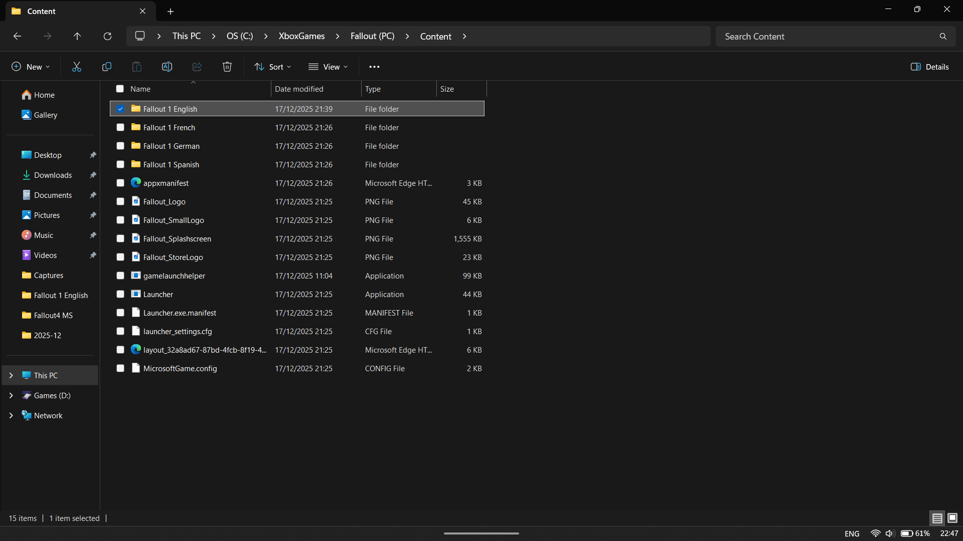 How to navigate to the correct folder to change Fallout settings