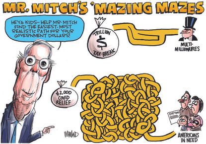 Political Cartoon U.S. McConnell Congress COVID relief