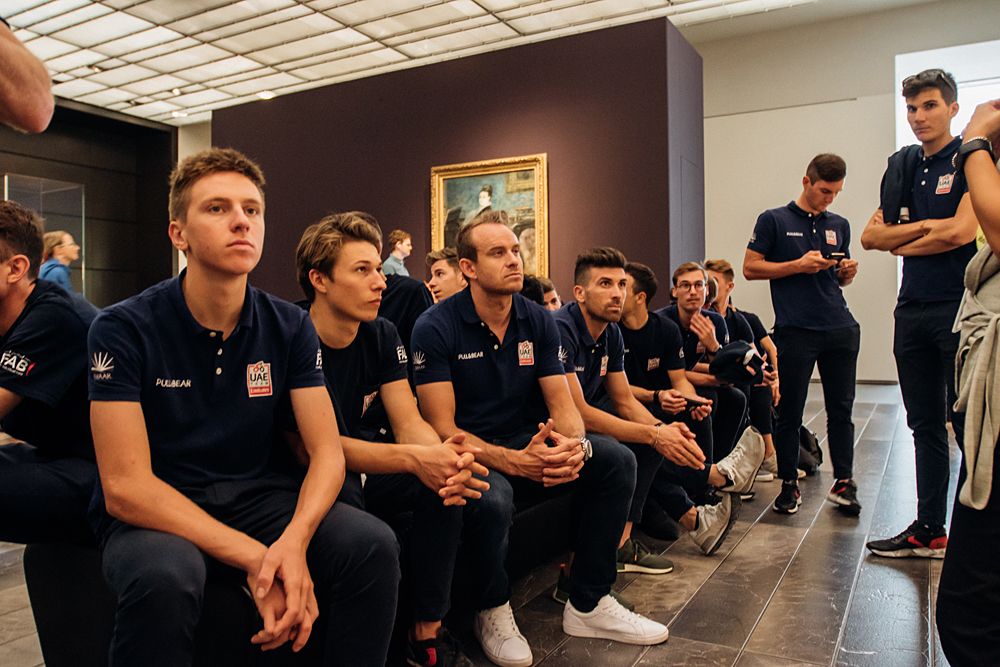 Tadej Pogacar and Alexander Kristoff at the UAE Team Emirates training camp