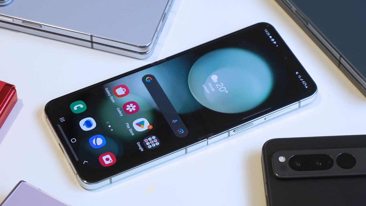 Samsung Galaxy Z Flip 5 review front angled open other foldables