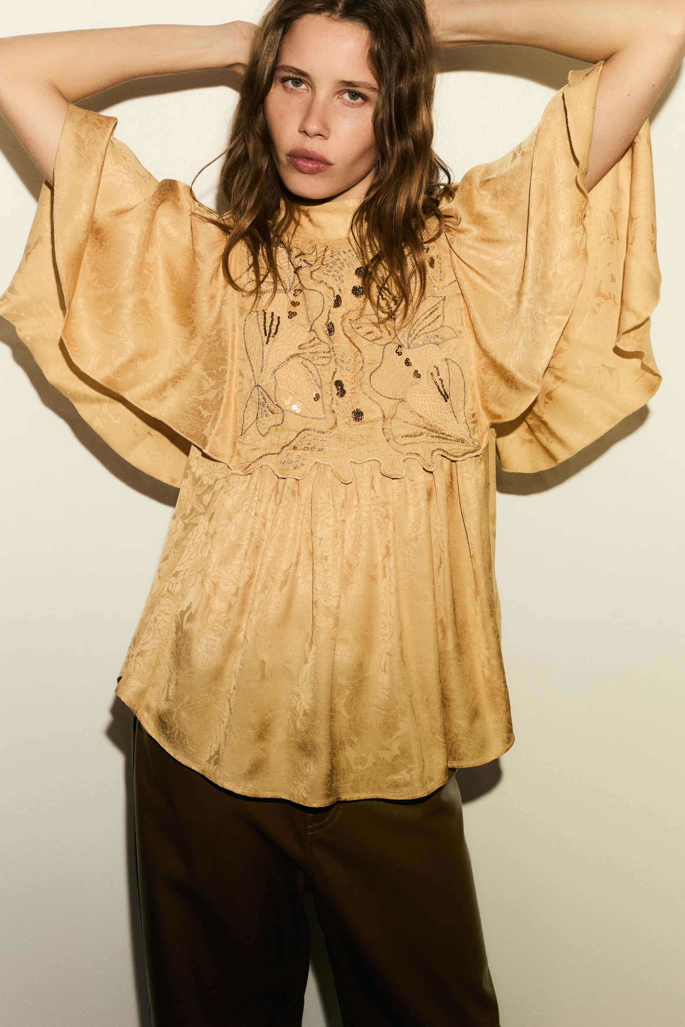 hm, Embroidered Jacquared Blouse