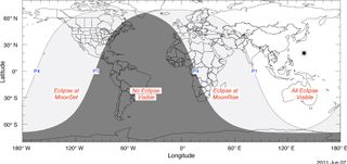Penumbral Lunar Eclipse Visibility Areas