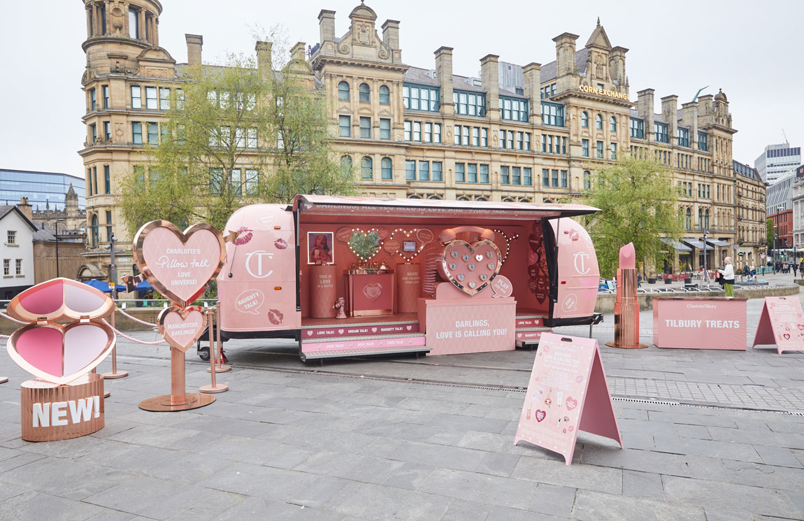 experiential design- pink pop up for Charlotte Tilbury