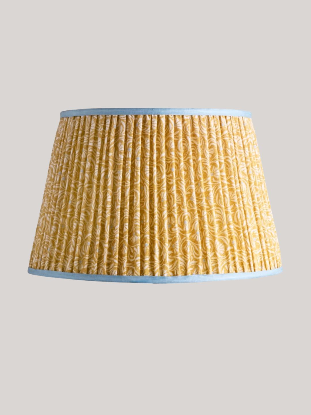 Pooky Lighting, 50cm Straight Empire Shade With Carrier in Jaggery 'Spriglee' Linen by Ellen Merchant