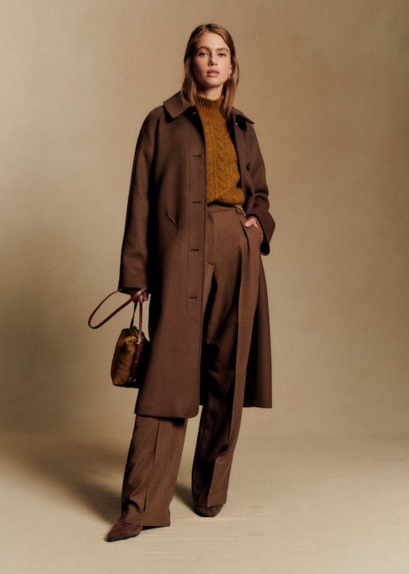 Clyde Coat - Chocolate - Wool - S&amp;eacute;zane