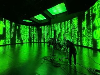 Colorful LED screens light up Simplemente, Mexico’s Premiere Virtual Production Studio.