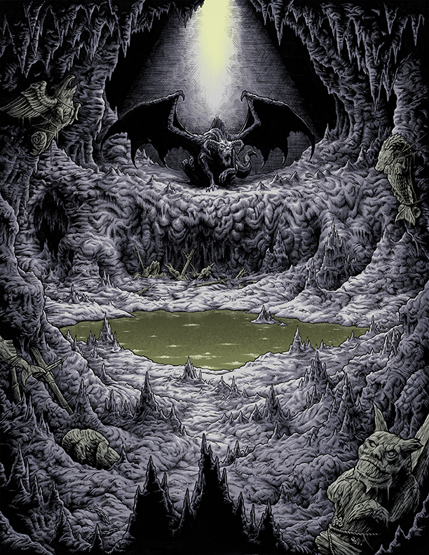 Dungeons and Dragons; art of colourful dragons