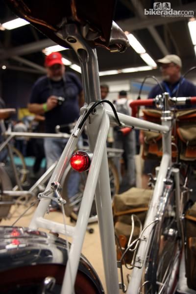 A rear light is built right into the back of the seat tube on this MAP Bicycles tourer.