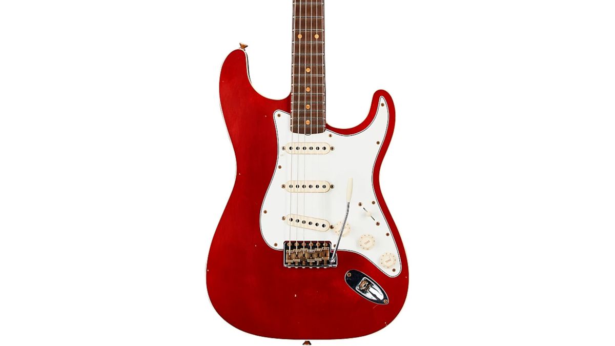 Fender Custom Shop Limited-Edition Double-Bound Stratocaster Journeyman Relic Electric Guitar in Aged Candy Apple Red