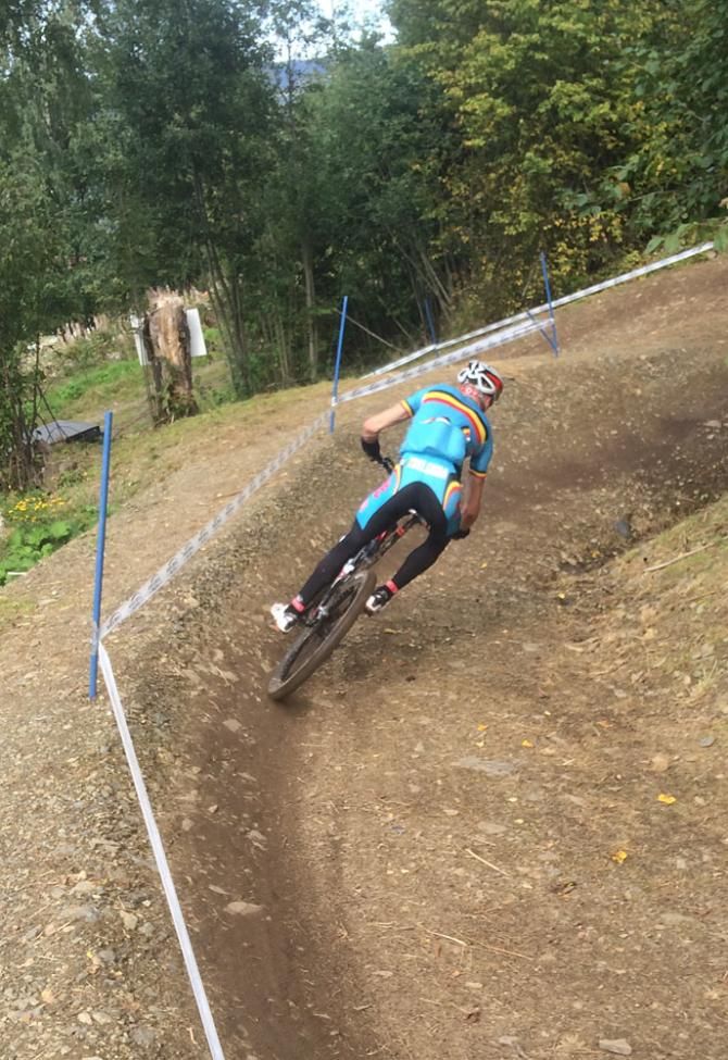 A Beligan rider on a berm