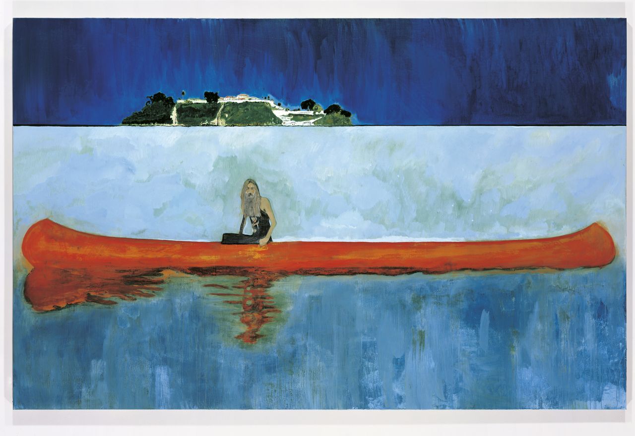 100 Years Ago (Carrera), 2001, 7½ft by 11½ft, by Peter Doig (b. 1959), Centre Pompidou, Paris, France