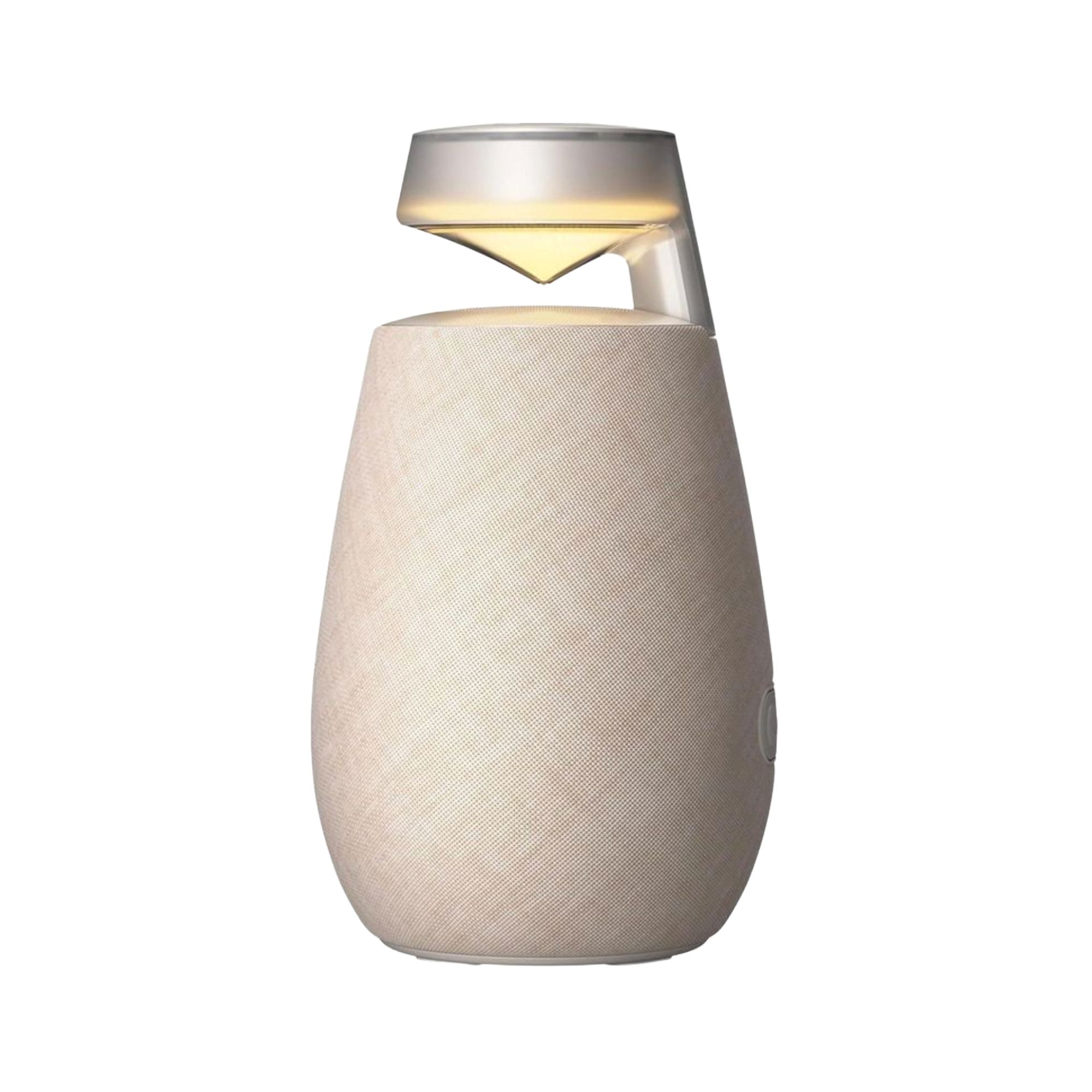 Contemporary beige speaker with light