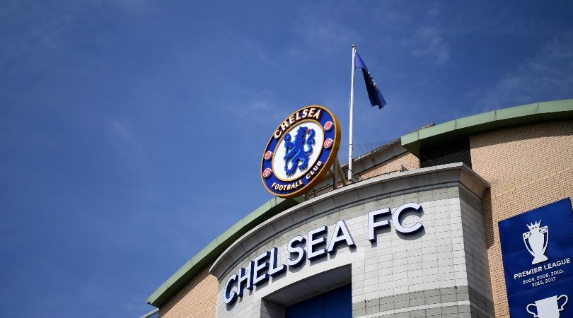 Chelsea&#039;s Stamford Bridge ground pictured from the outside in May 2023.