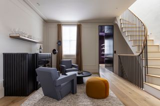 Living room with velvet furniture