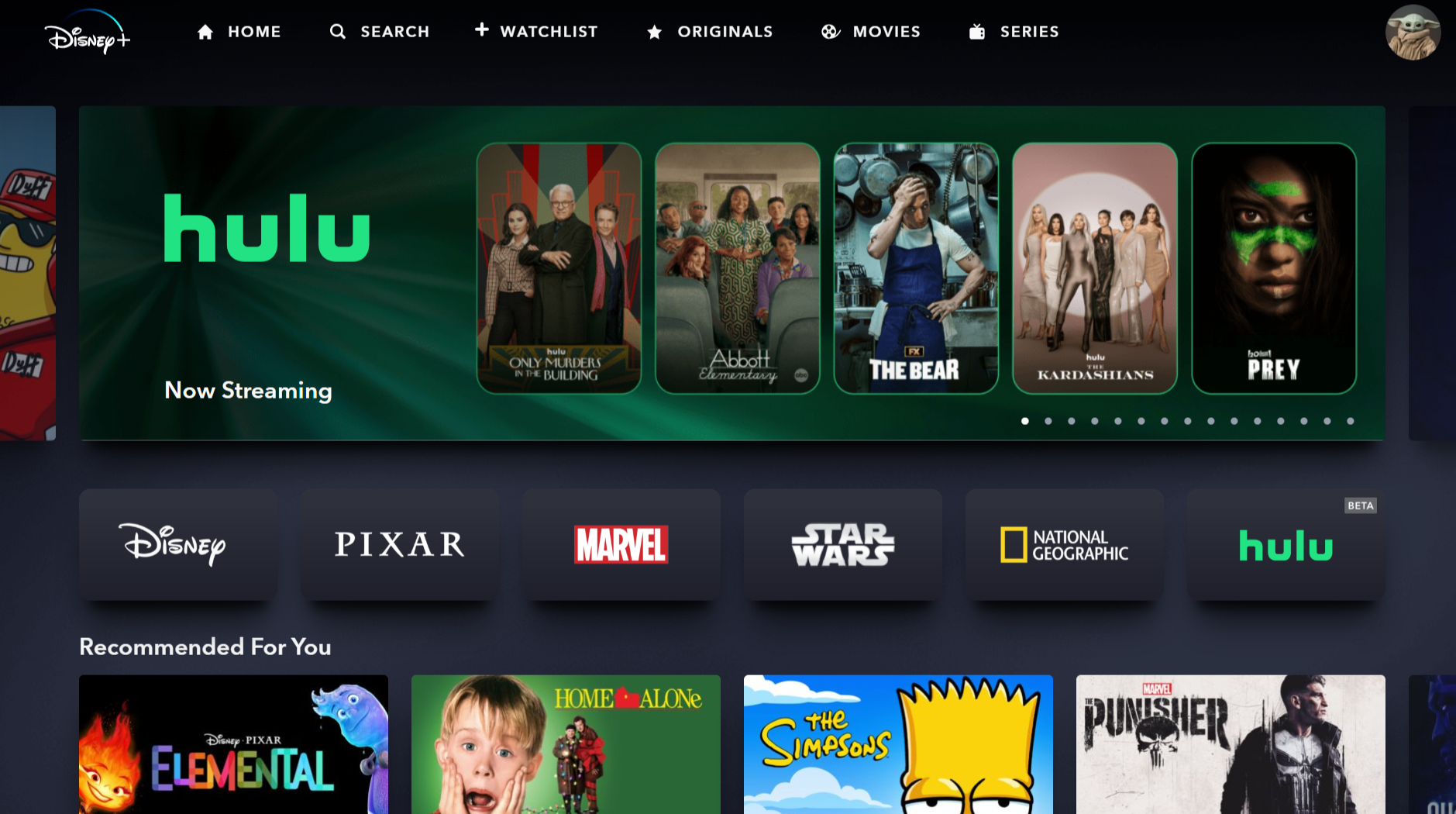 Die neue Disney Plus-App mit Zugriff auf den Hulu-Streamingdienst wurde hinzugefügt