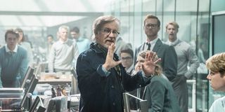 Steven Spielberg on the set of Ready Player One