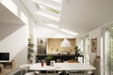 Single storey extension: Velux windows in a single storey kitchen extension