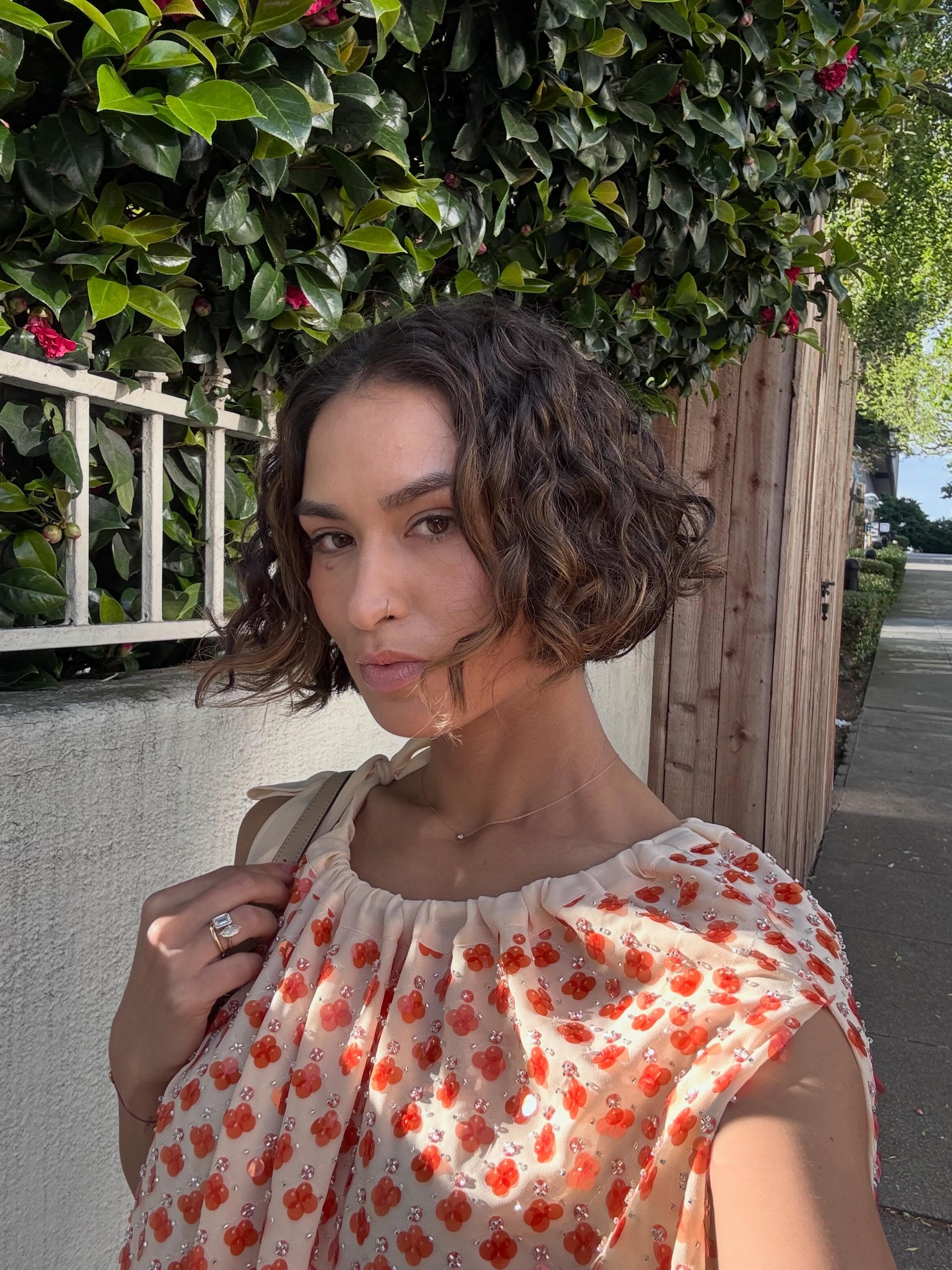 Caitlin Miyako with French bob haircut