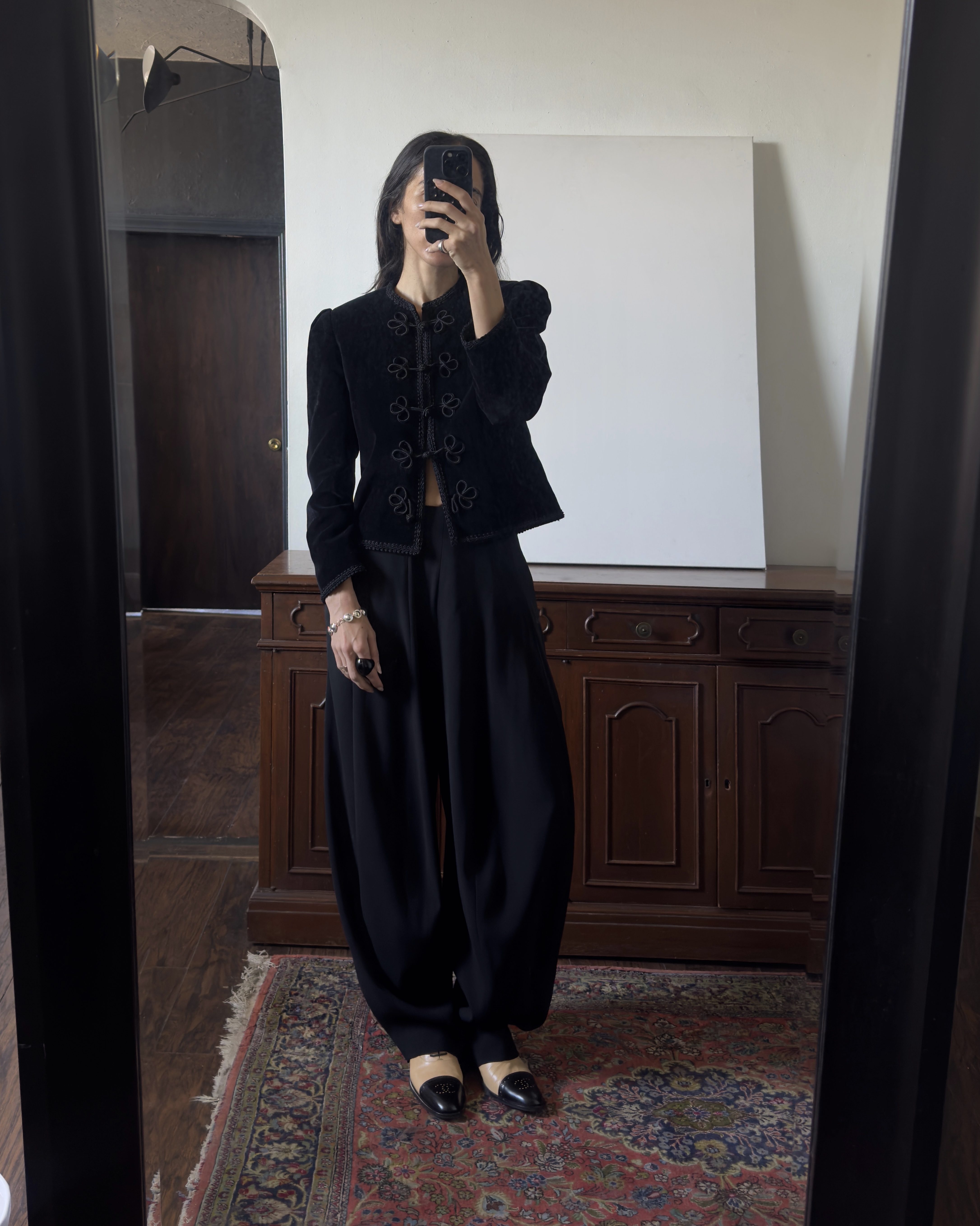 Alexis Badiyi wearing a cropped jacket and pants