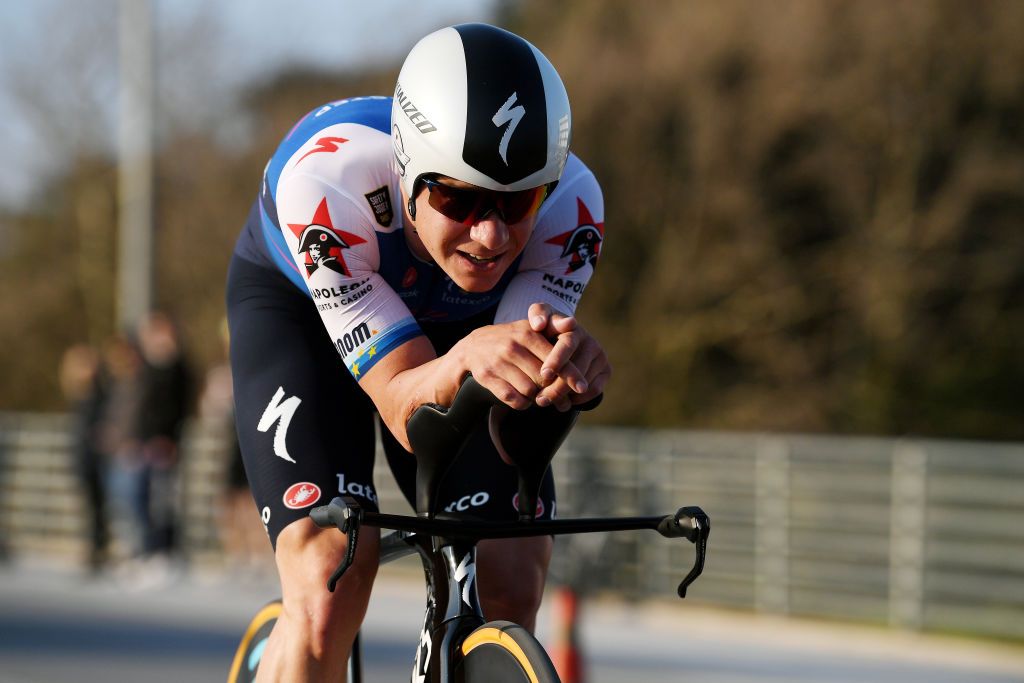 CAMAIORE ITALY MARCH 07 Remco Evenepoel of Belgium and Team QuickStep Alpha Vinyl sprints during the 57th TirrenoAdriatico 2022 Stage 1 a 139km individual time trial from Lido di Camaiore to Lido di Camaiore TirrenoAdriatico on March 07 2022 in Camaiore Italy Photo by Tim de WaeleGetty Images