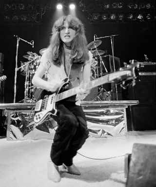 Festive Farewell: Geddy Lee live at the Public Auditorium in Cleveland, Ohio, on December 17, 1977