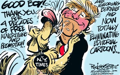 Political Cartoon U.S. Trump NYT Man's Best Friend Dog