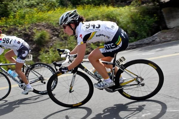 Katie Colclough (HTC-Highroad) working her way up to the front.