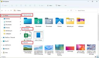 File Explorer with Home page