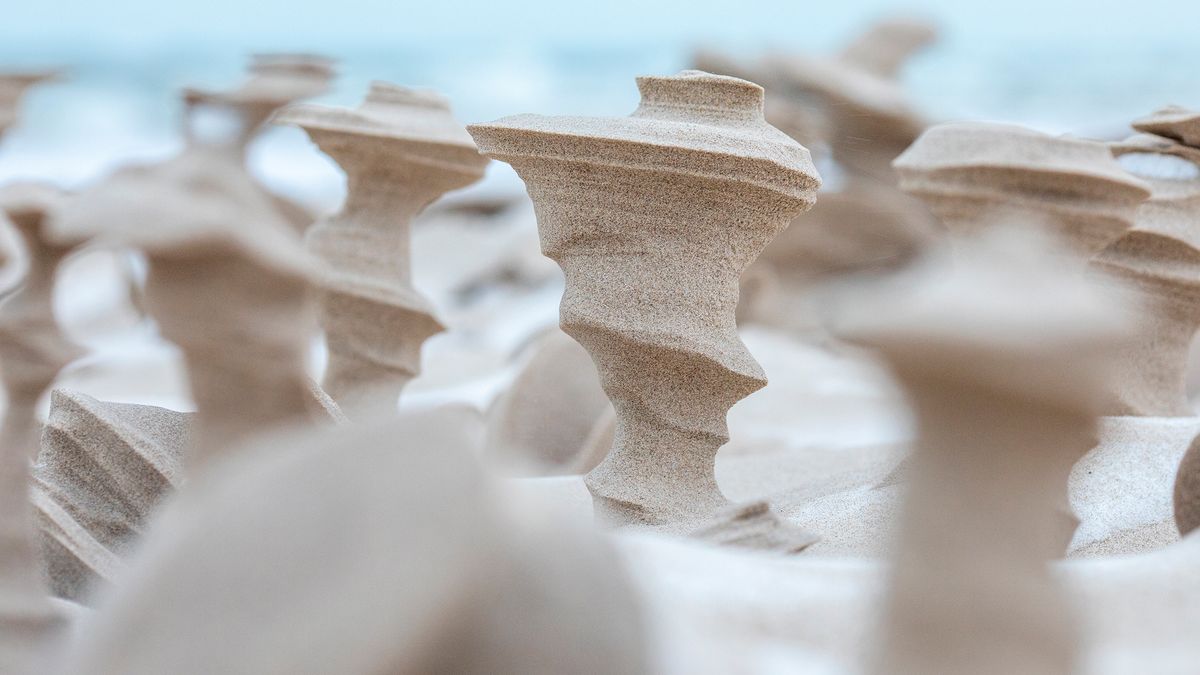Weird sand 'chess pieces' dot Lake Michigan shore. Here's how they ...