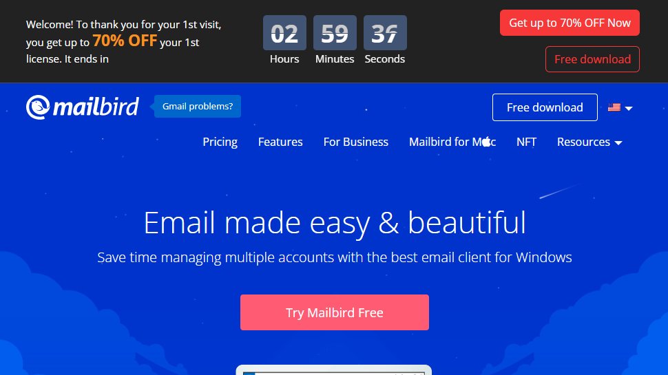 Website screenshot for Mailbird