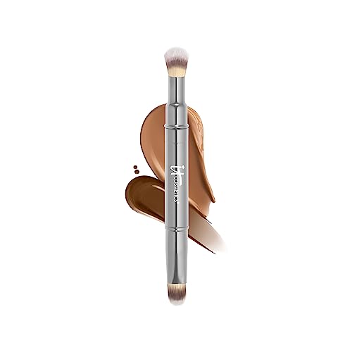 It Cosmetics Heavenly Luxe Dual Airbrush Concealer Brush #2 - Dual-Ended, 2-In-1 Brush for Liquid 
Cream Concealer - Buff Away Imperfections - With Award-Winning Heavenly Luxe Hair Silver