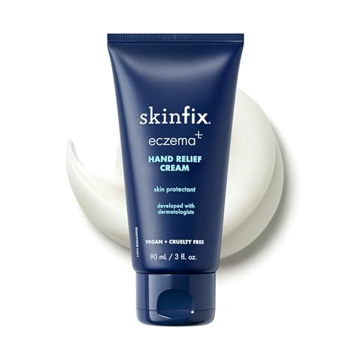 Skinfix Hand Relief Cream - 3 Fl Oz - Reduces Visible Redness, Stinging & Cracking for Dry, Sensitive Skin - Accepted by the National Eczema Association - Fragrance Free - Vegan, Cruelty Free
