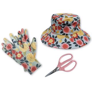 Heirloom Garden Weeder Glove​,​ Hat & Scissors Gift Set