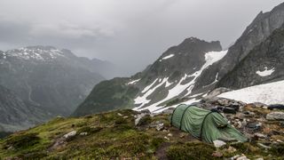 how to pitch a tent in the rain: mountain wild camp