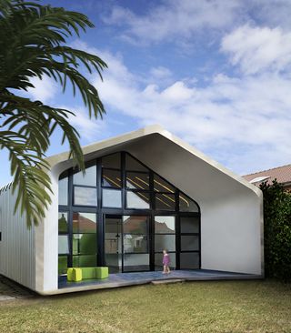 modular houses, is made of a steel frame construction
