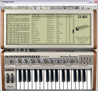 The CS-80V is one of six synth engines available.