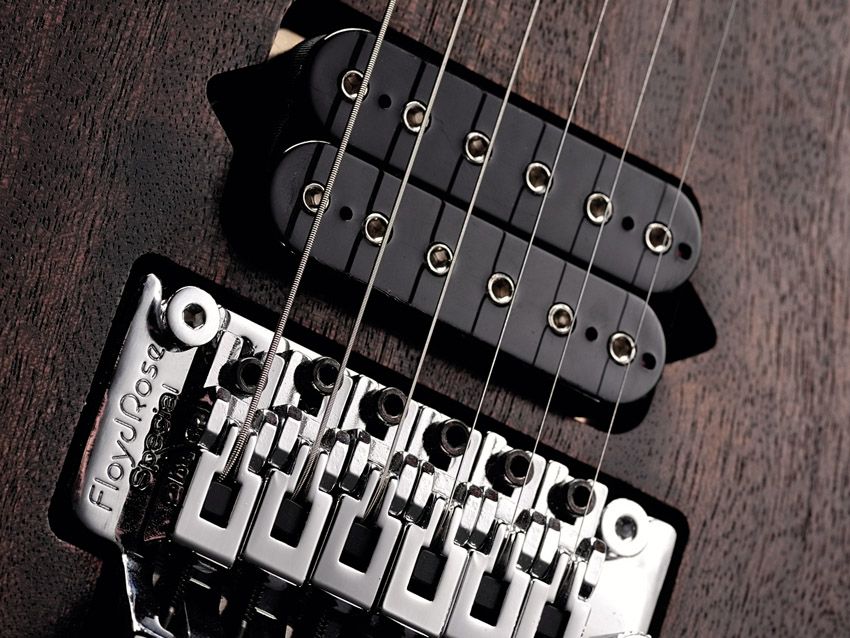 The Jaden Rose retains a metal vibe, so a Floyd Rose is the natural trem choice.