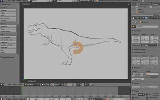 Blender tutorials: Low-poly T-Rex on a screen