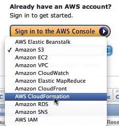 Fire up the AWS console and navigate to the CloudFormation section