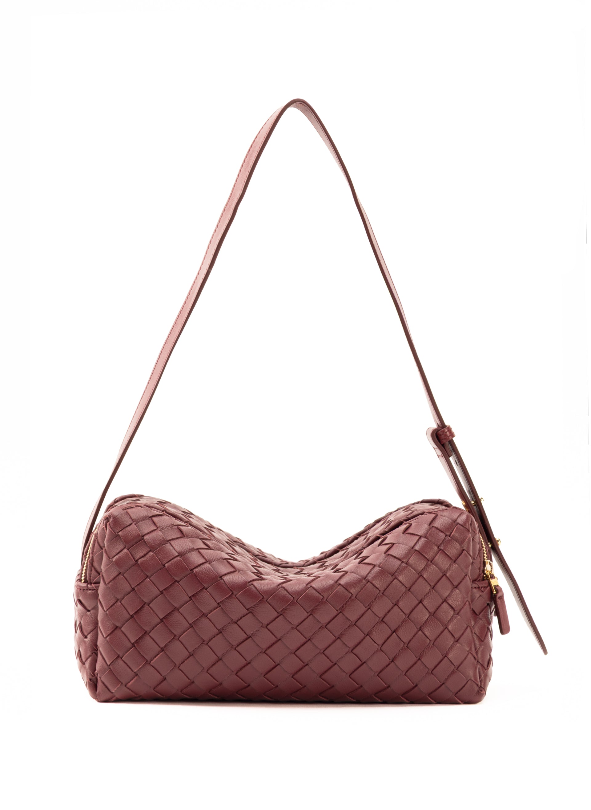 Trousse Woven Leather Burgundy