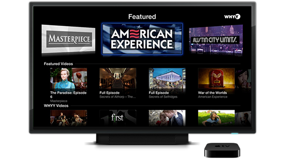 Apple TV Yahoo Screena and PBS apps