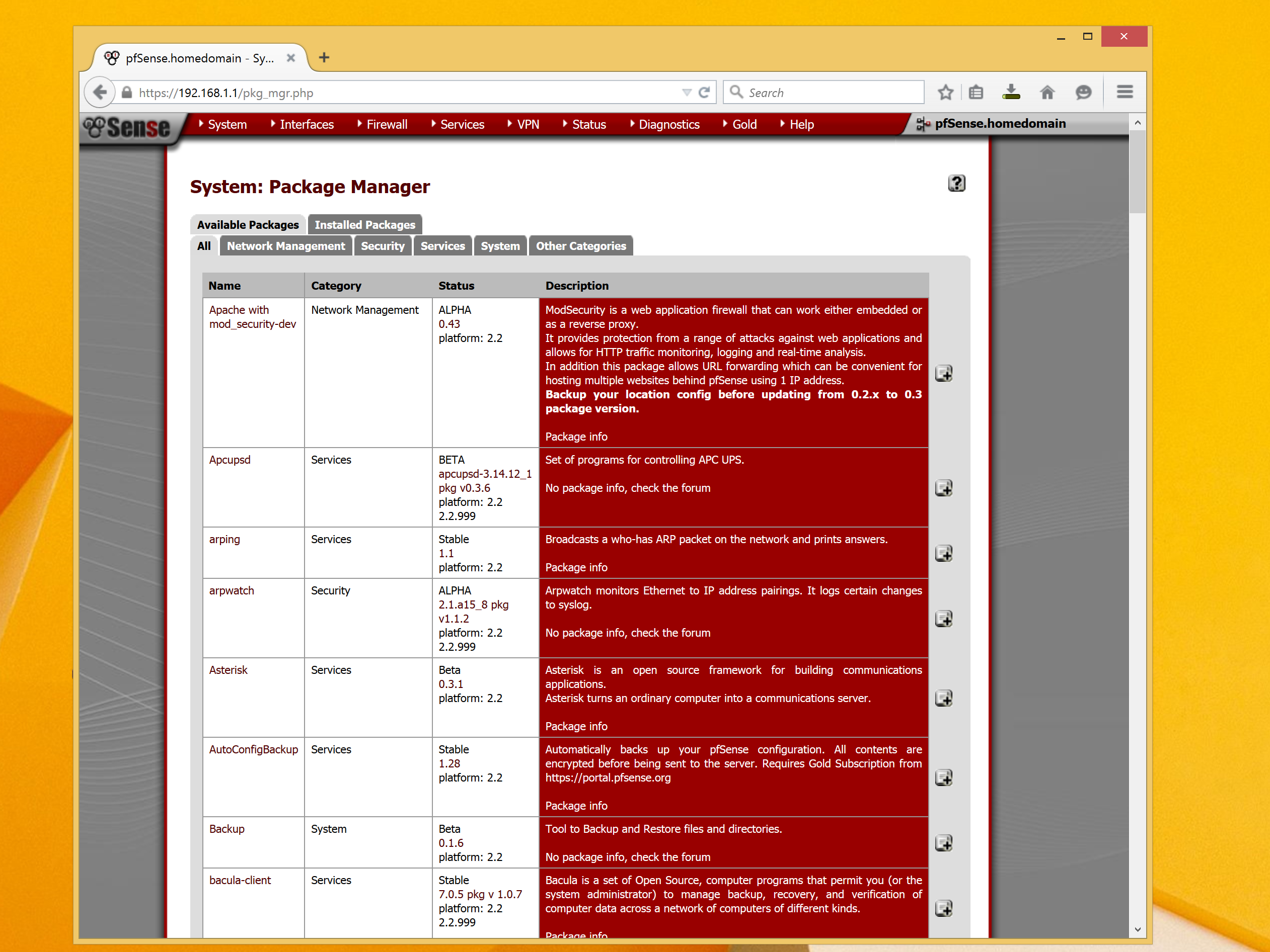 Pfsense Packages