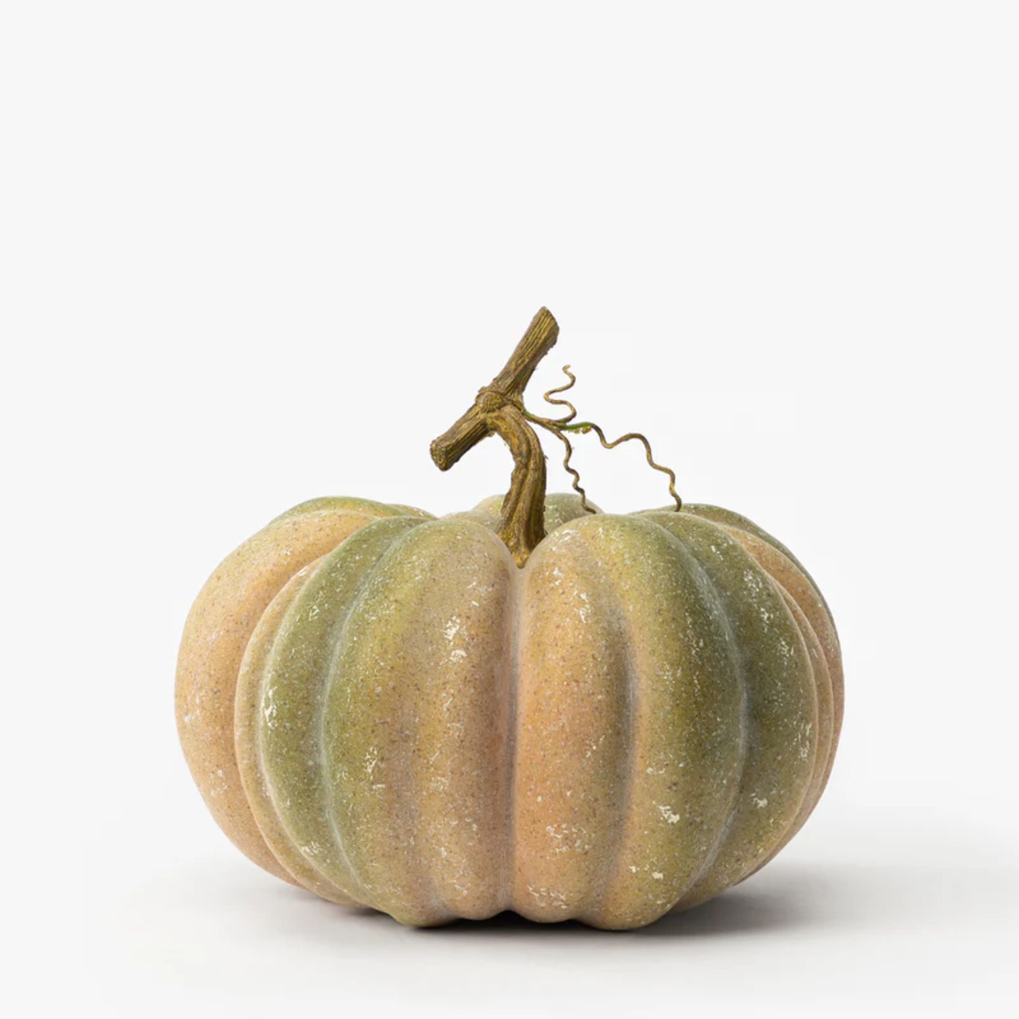 Soft yellow faux pumpkin with green undertones