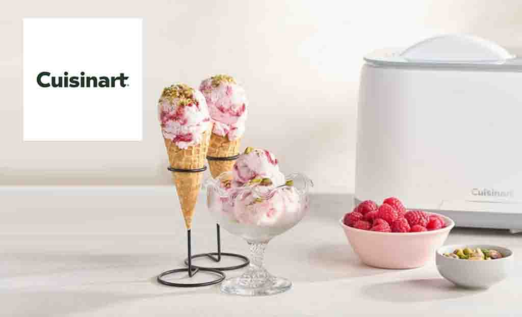 Cuisinart logo placed over an ice cream maker