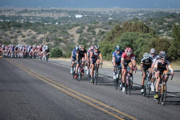 The break begins to get a gap early in the race.