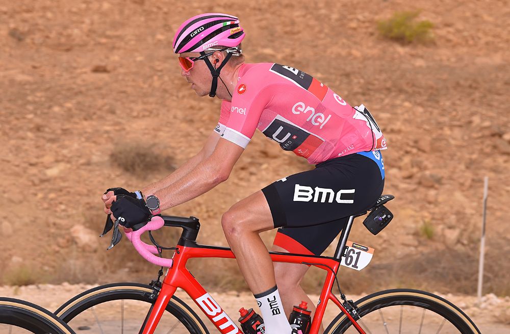 Rohan Dennis (BMC) wears the maglia rosa during stage 3 at the Giro d'Italia