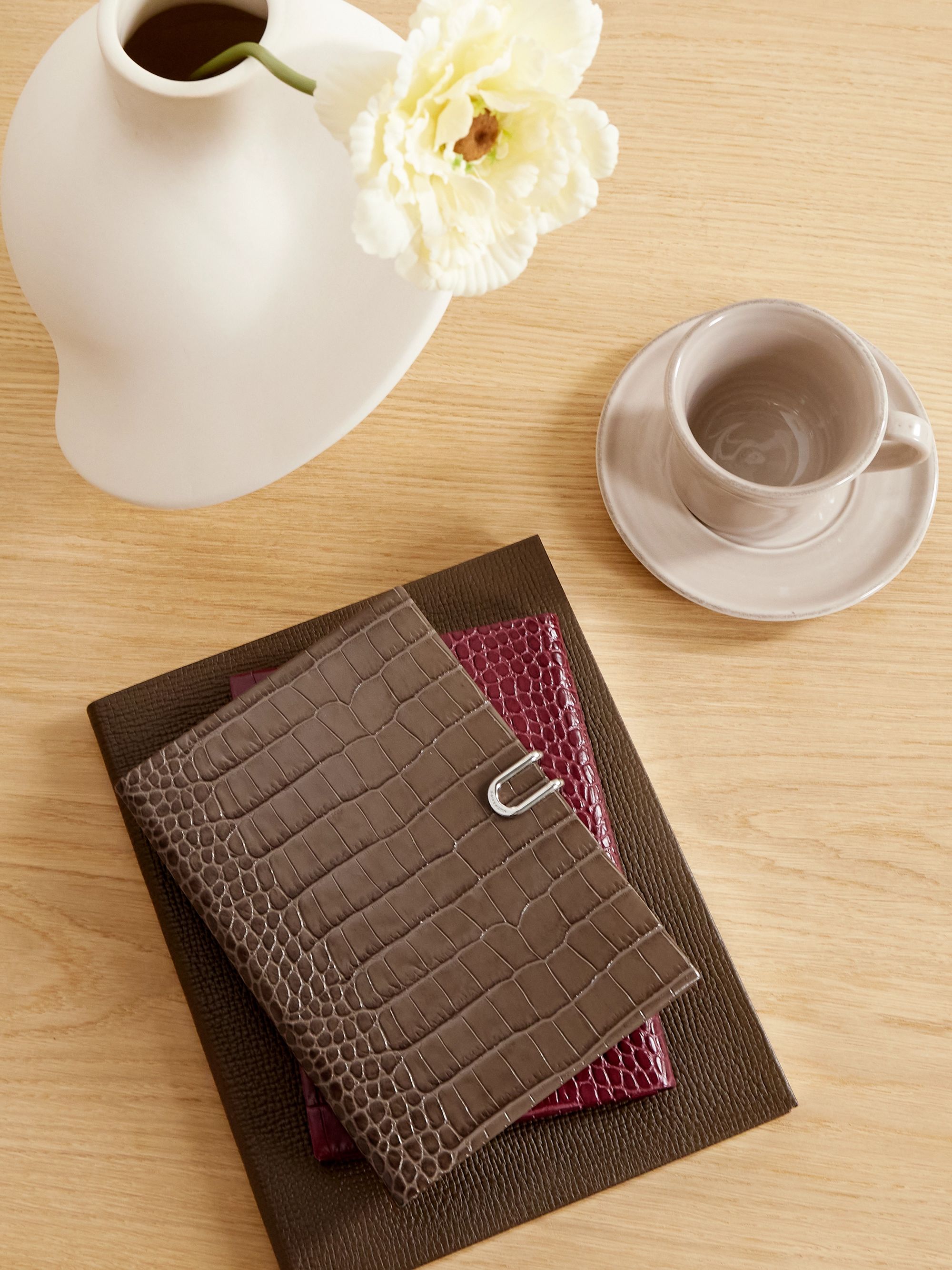 Smythson, Panama Mara croc-effect leather diary